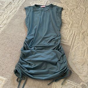 Teal Rouche Dress